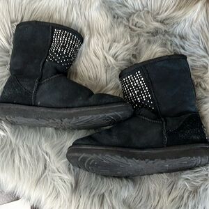 EUC UGG Black Bling Ankle Boot sz 7
